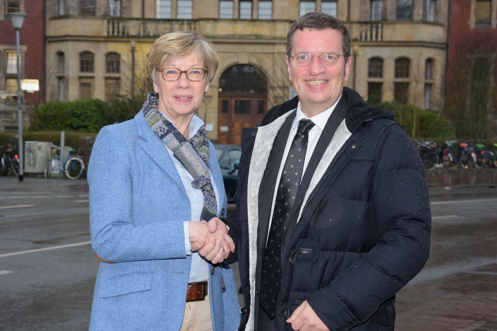 Prof. Dr. Ute von Lojewski, FH Münster mit audimax Herausgeber Oliver Bialas